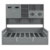 Daybed With All-In-One Cabinet And Shelf - Furniture Home Direct