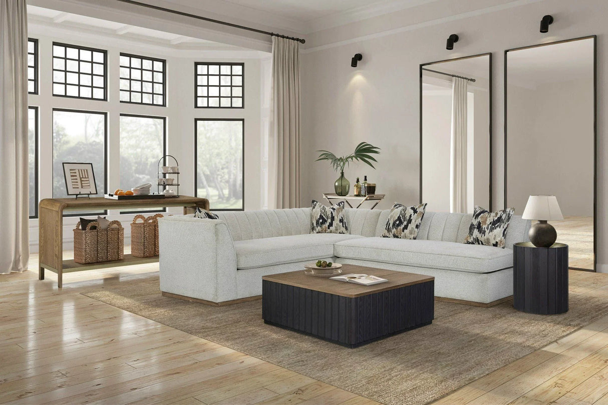 Channel - Armless Loveseat - Off White - Furniture Home Direct