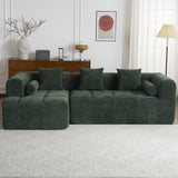 Sectional Sofa Modular Tufted Chenille Upholstery Green - Furniture Home Direct