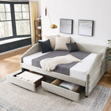 Elegant Daybed With Trundle Upholstered Tufted Sofa Bed - Furniture Home Direct