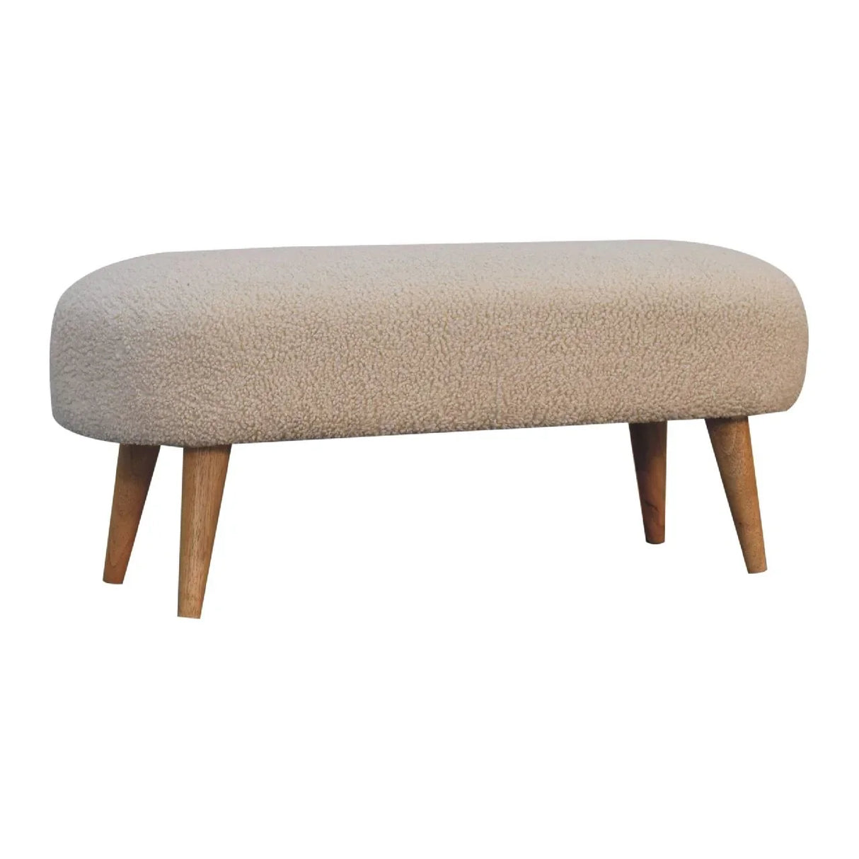 Boucle Hallway Bench - Cream - Furniture Home Direct