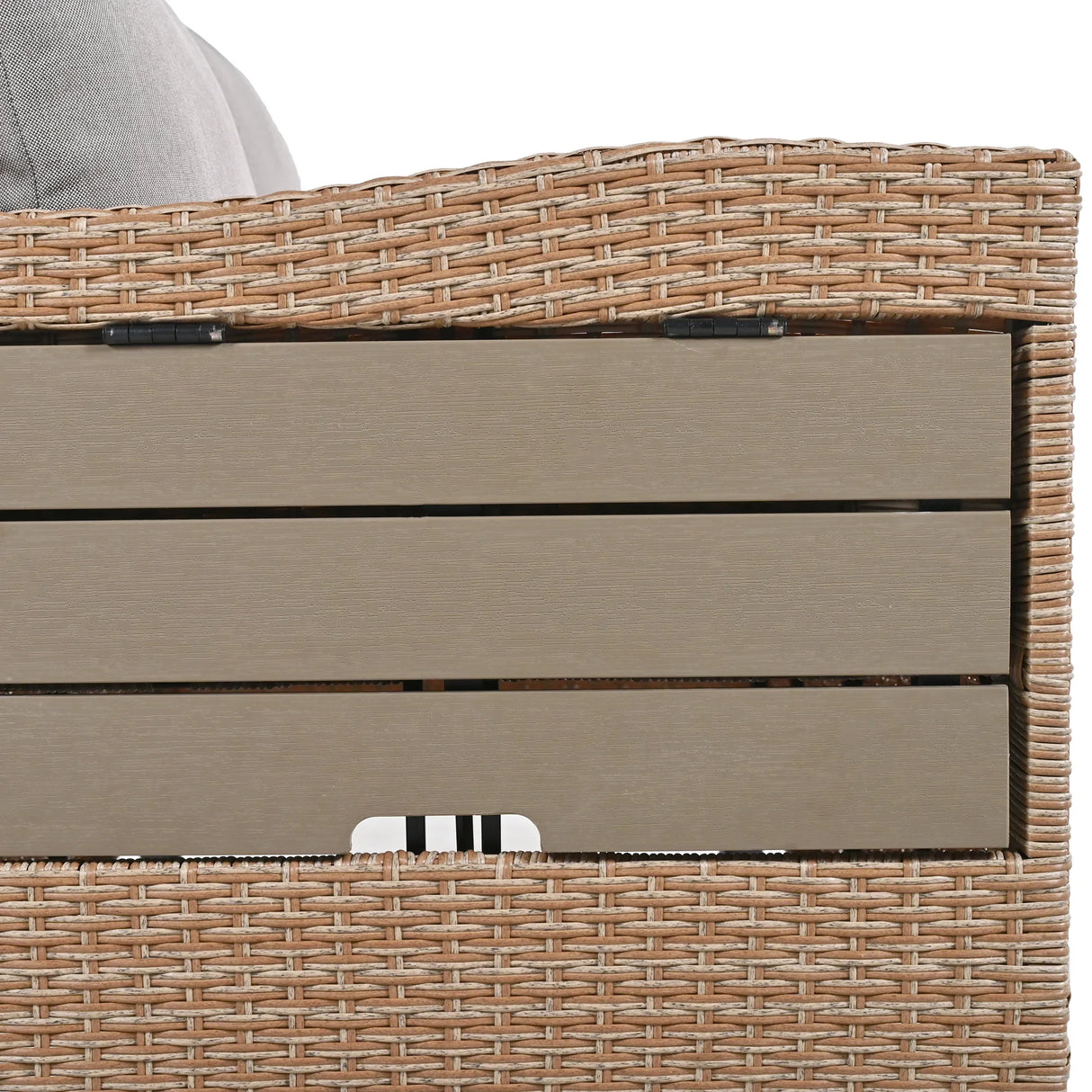 Outdoor Sectional with 2 Extendable Side Tables and Washable Covers - Brown - Furniture Home Direct