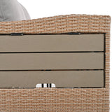 Outdoor Sectional with 2 Extendable Side Tables and Washable Covers - Brown - Furniture Home Direct