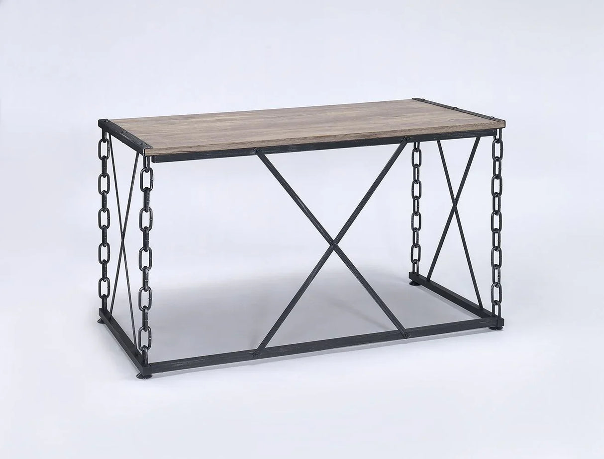 Jodie - Console Table - Rustic Oak / Antique Black - Furniture Home Direct