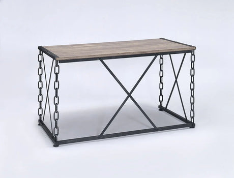 Jodie - Console Table - Rustic Oak / Antique Black - Furniture Home Direct