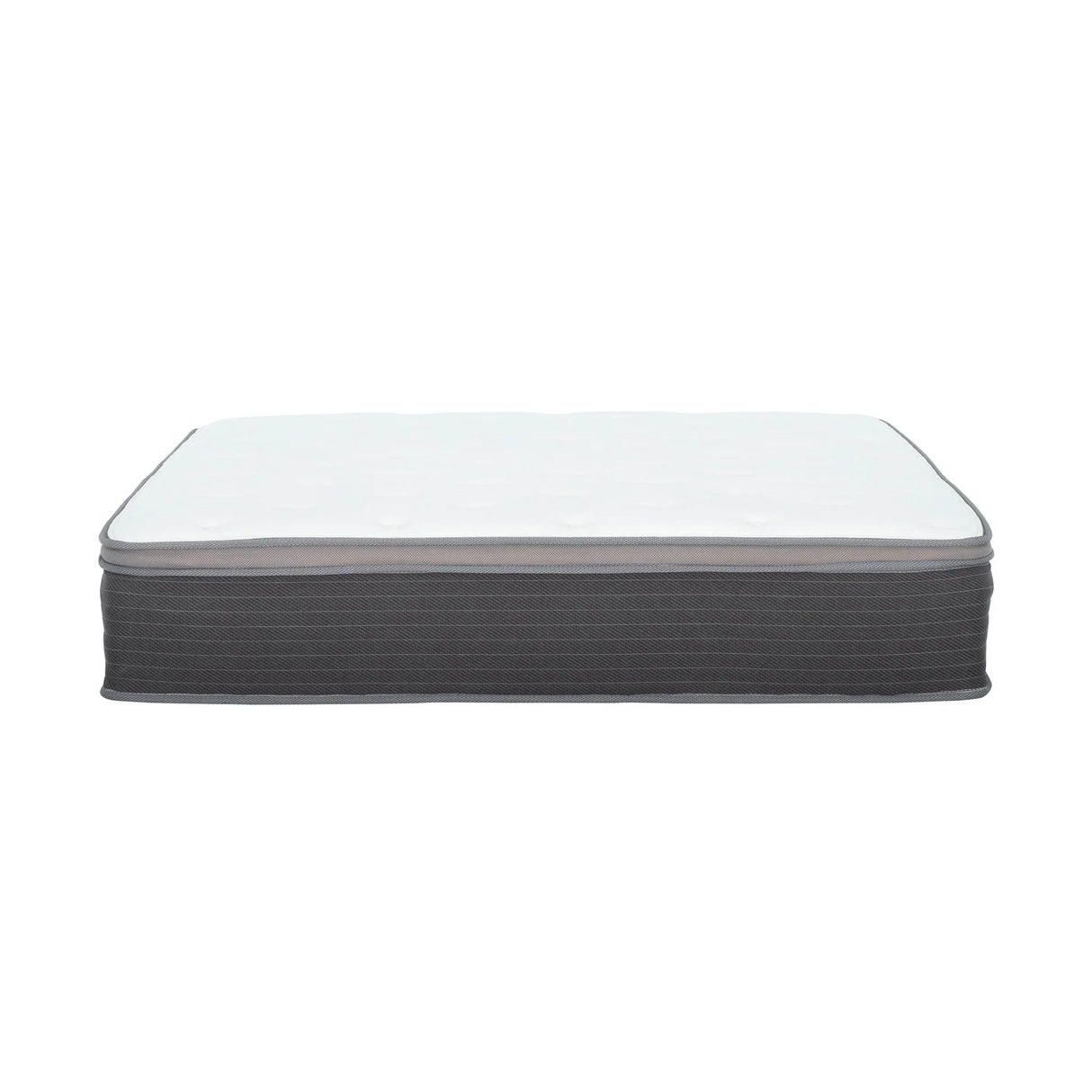 12'' Queen Size Hybrid Mattress In A Box, Plush Gel Memory Foam Mattress Top With Pocket Coil Base - Gray / White - Furniture Home Direct