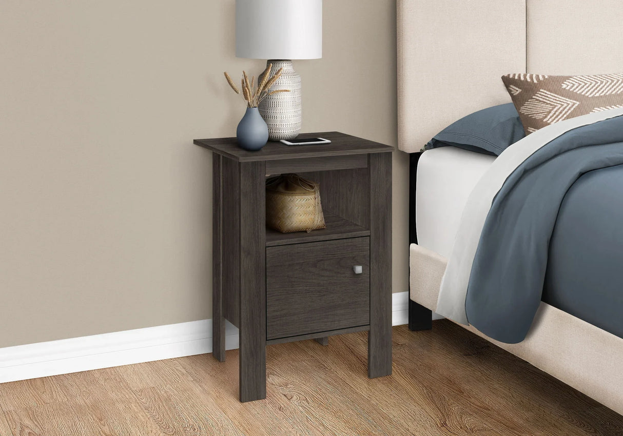 Accent Nightstand Side Table, Storage, Transitional - Oak - Furniture Home Direct