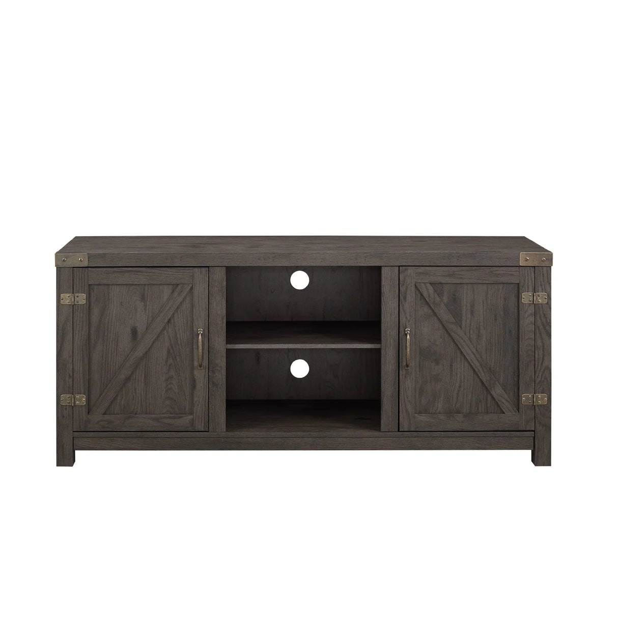 Modern Farmhouse Barn Door 3 Shelf TV Stand For TVs Up To 65” - Furniture Home Direct