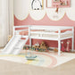 Low Loft Bed With Slide, Ladder, Safety Guardrails, No Box Spring Needed - Furniture Home Direct