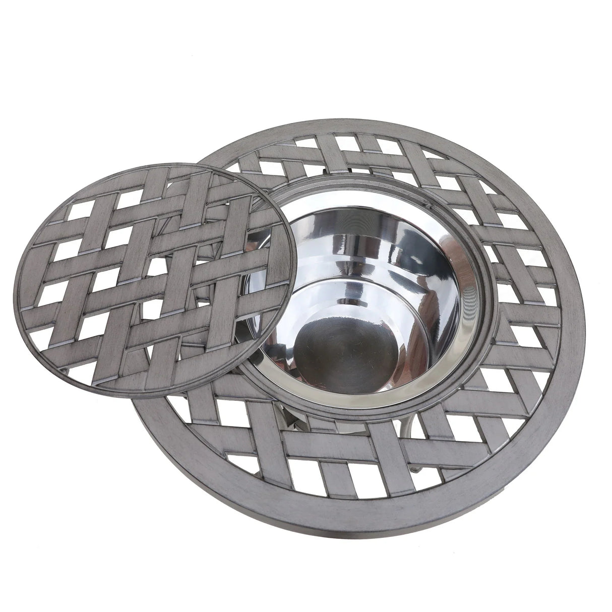 21" Cast Aluminum Round Table With Ice Bucket - Furniture Home Direct