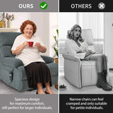 Oversized Power Lift Recliner Chai With Remote Control, Side Pocket, Spacious Seat - Furniture Home Direct