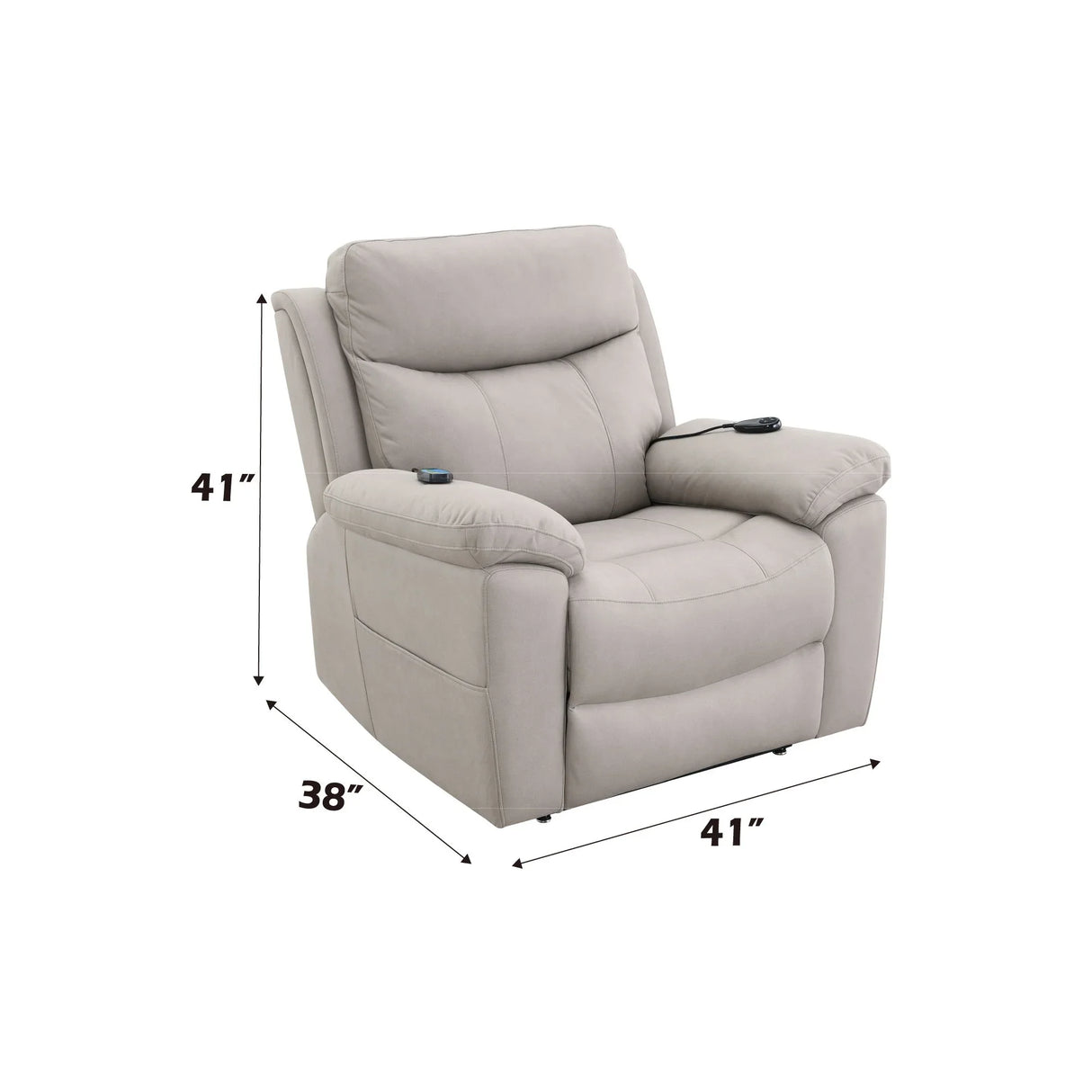 Chriki - Polished Microfiber Power Motion Recliner With Lift Heating Massage Chair - Furniture Home Direct