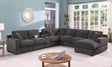 Celine - Chenille Fabric Corner Sectional Sofa With Right Facing Chaise, Cupholders, And Charging Ports - Gray - Furniture Home Direct