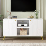 Modern TV Stand With Adjustable Shelf, Handles And Anti-Tip Device - Furniture Home Direct