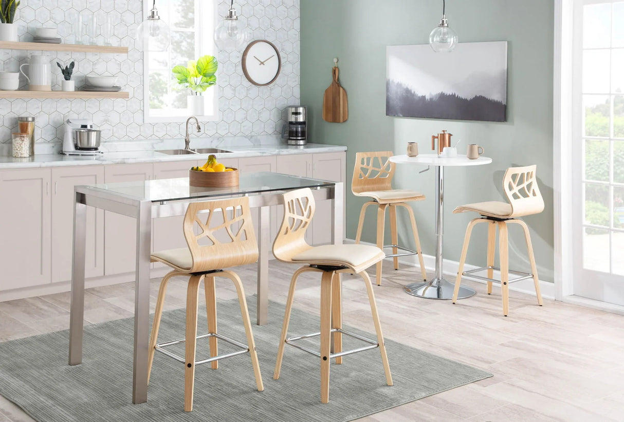 Adjustable Contemporary Bar Table - White - Furniture Home Direct
