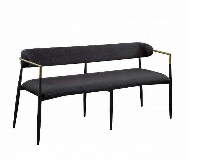 Jaramillo - Chenille Bench - Black - Furniture Home Direct