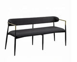 Jaramillo - Chenille Bench - Black - Furniture Home Direct