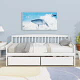 Pine Wood Daybed With Two Storage Drawers, Sofa Bed With Bed Platform Of 10 Support Slats - Furniture Home Direct