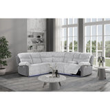 Bruni - Sectional Sofa With LED Lighting And Manual Recline - Gray - Furniture Home Direct