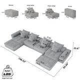 Modern Oversized Diy Combination Modular Sectional Sofa With Pillows - Furniture Home Direct