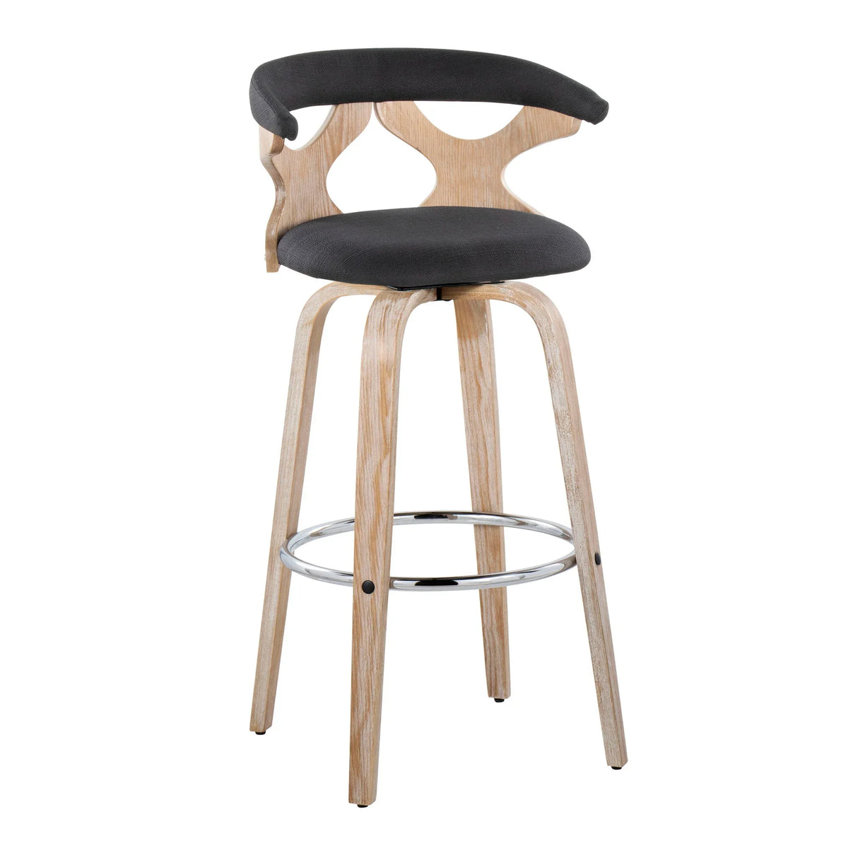 Gardenia - Contemporary Fixed Height Barstool With Swivel With Round Footrest (Set of 2) - Furniture Home Direct