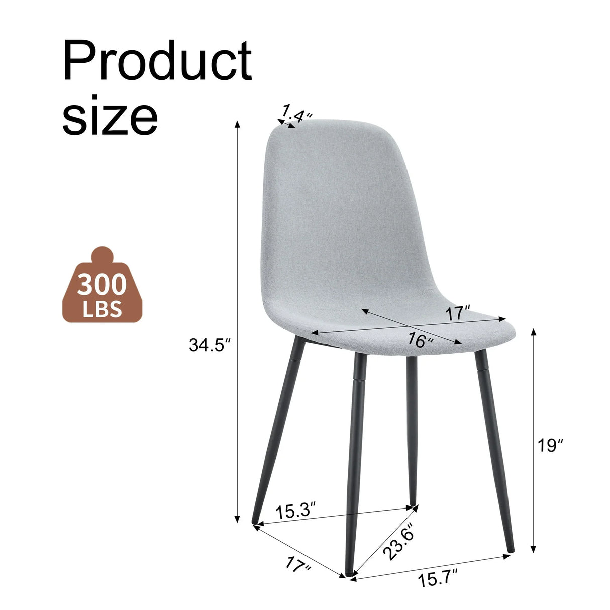 Modern Medieval Style Cushioned Side Chairs Set With Black Metal Legs For Kitchens - Furniture Home Direct
