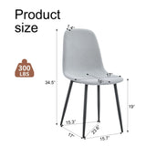 Modern Medieval Style Cushioned Side Chairs Set With Black Metal Legs For Kitchens - Furniture Home Direct