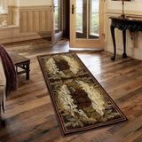 Nature's Nest - 5'3" X 7'3" Lodge Area Rug - Multi, Brown - Furniture Home Direct