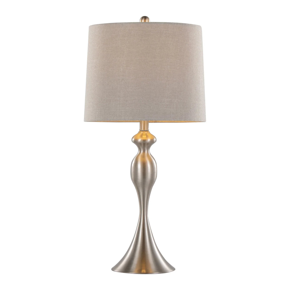 Ashland - Contemporary Table Lamp (Set of 2) - Nickel / Light Gray - Furniture Home Direct