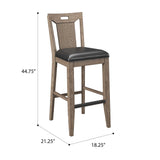 Benti - Slat Back Bar Stools (Set of 2) - Brown - Furniture Home Direct