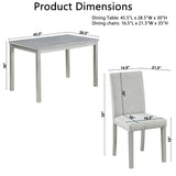 Dining Table Set With Crystal Decoration And Upholstered Chairs - Furniture Home Direct