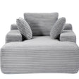 Oversized Chaise Lounge Chair Cozy Cloud Couch With 3 Throw Pillows And Wide Armrest - Furniture Home Direct