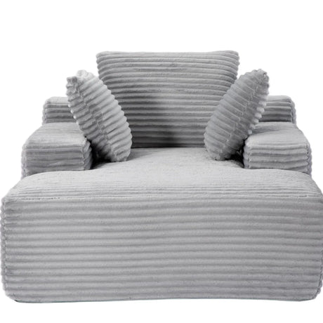 Oversized Chaise Lounge Chair Cozy Cloud Couch With 3 Throw Pillows And Wide Armrest - Furniture Home Direct