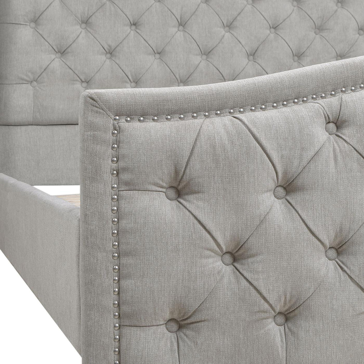 Fontana - Handcrafted Wingback Upholstered Platform Bed Frame - Furniture Home Direct