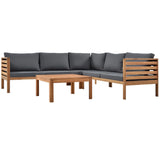 Outdoor Sectional With Coffee Table - Gray - Furniture Home Direct