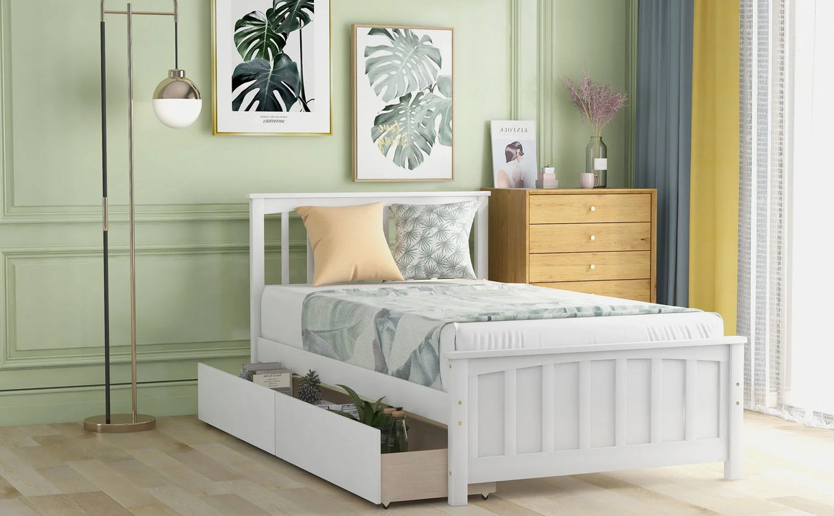 Platform Bed With Two Drawers - Furniture Home Direct