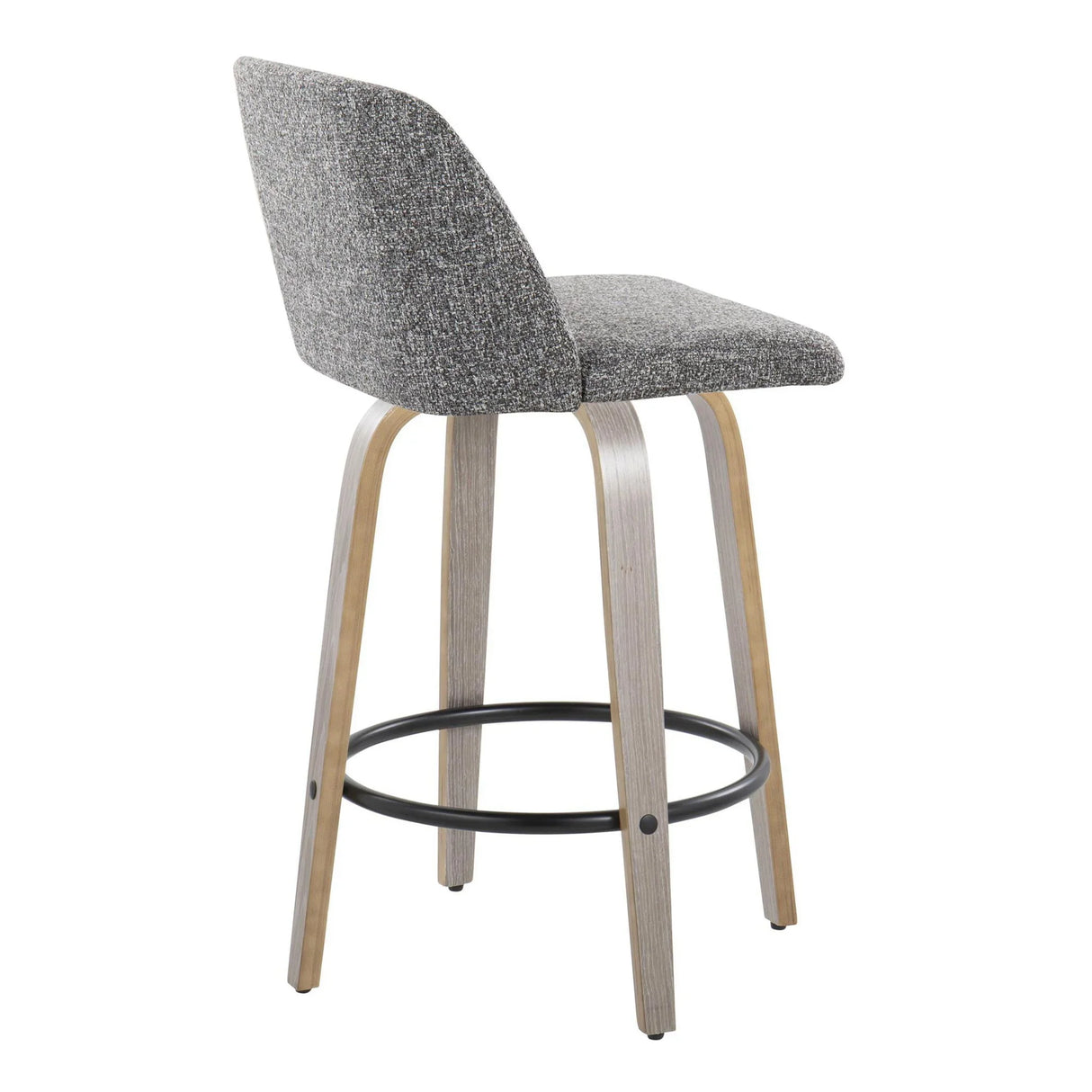 Toriano - Contemporary Fixed Height Counter Stool With Swivel & Round Footrest (Set of 2) - Furniture Home Direct