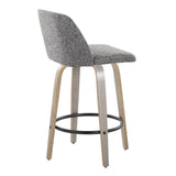 Toriano - Contemporary Fixed Height Counter Stool With Swivel & Round Footrest (Set of 2) - Furniture Home Direct