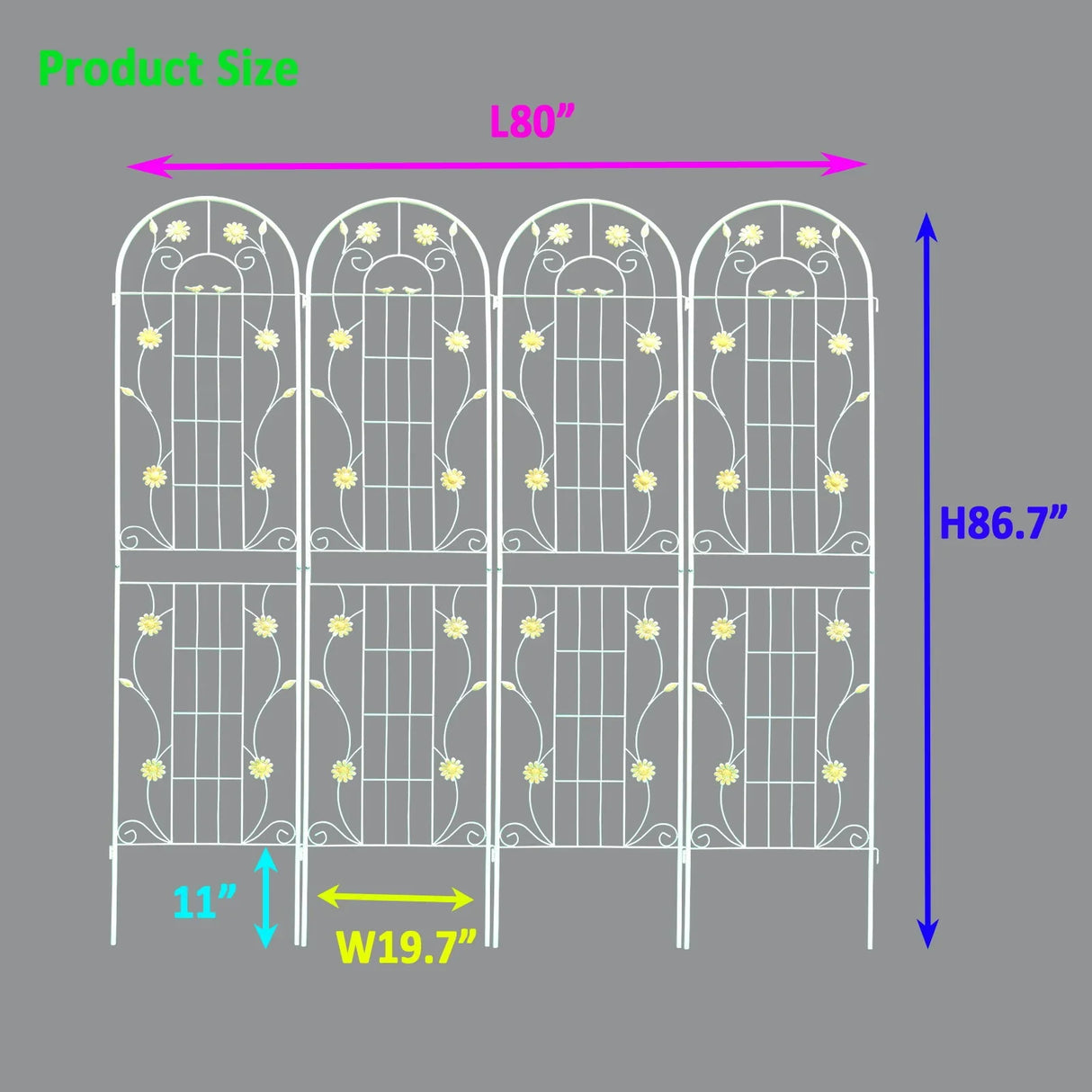 Metal Garden Trellis Rustproof Trellis For Climbing Plant Outdoor Flower Support - Furniture Home Direct