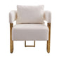 Modern Decorative Chair Teddy Fleece Upholstered And Metal Foot - Furniture Home Direct