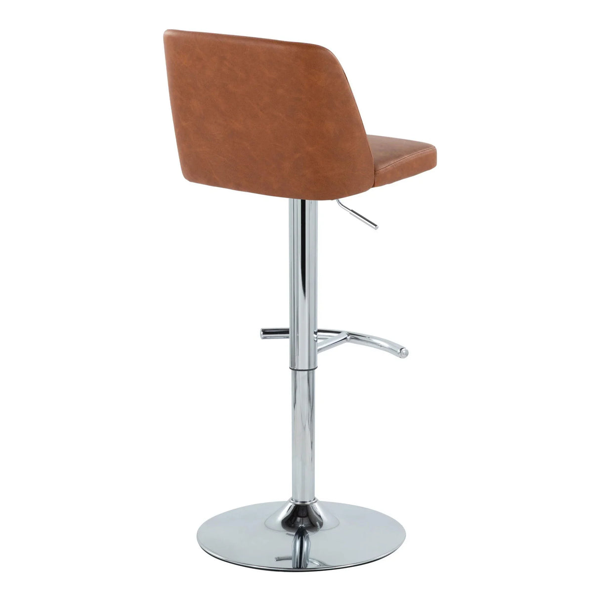 Toriano - Contemporary Adjustable Barstool With Swivel & Rounded T Footrest (Set of 2) - Furniture Home Direct