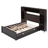 Bed With All In One Cabinet, Shelf And Sockets, Trundle - Furniture Home Direct