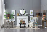 Round Hand Carved Rose Antique Mirror Frame, Wall Mirror For Live Space - Furniture Home Direct