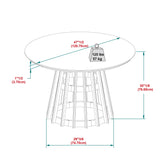 Round Dining Table With Pedestal Base - Brown - Furniture Home Direct