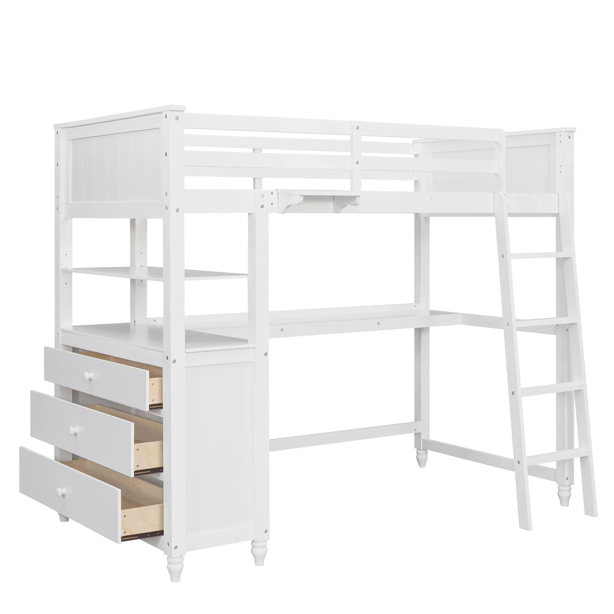 Loft Bed With Drawers With Desk And Shelves - Furniture Home Direct