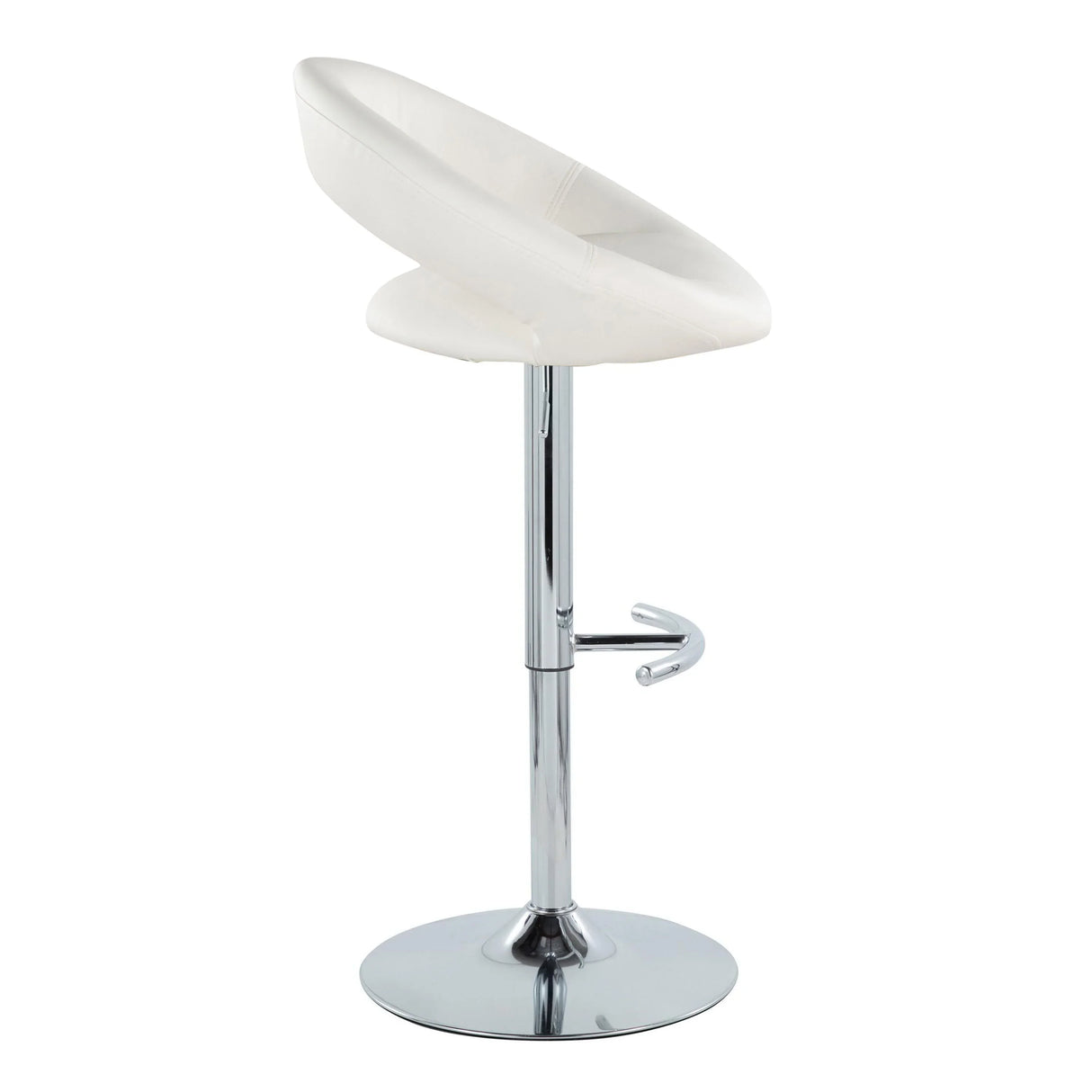 Posh - Contemporary Adjustable Barstool With Swivel With Rounded T Footrest (Set of 2) - Furniture Home Direct