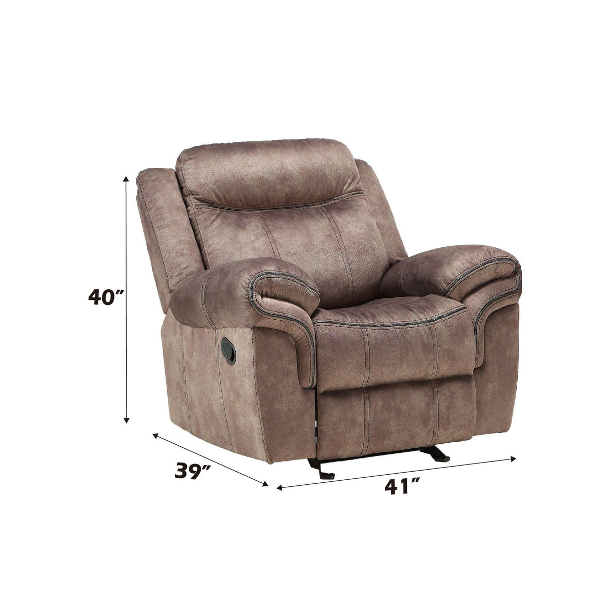 Zubaida - Two Tone Velvet Glider Recliner - Furniture Home Direct