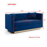 Contemporary Vertical Channel Tufted Sofa Loveseat Modern Upholstered Couch For Living Room With 2 Pillows - Furniture Home Direct
