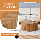 Coffee Table Cylindrical Wood Design Accent Warm Brown - Furniture Home Direct