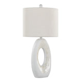 Pearl - Contemporary Table Lamp (Set of 2) - Matte White / Natural Shell - Furniture Home Direct